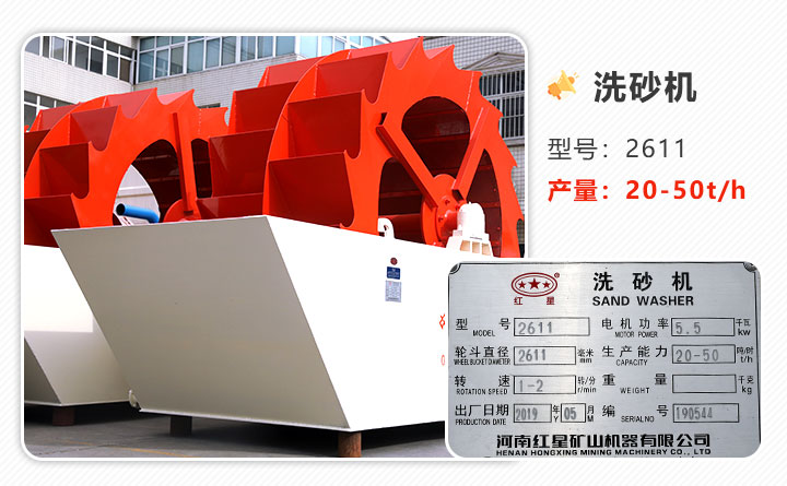 2611型號、雙輪環保水洗沙設備