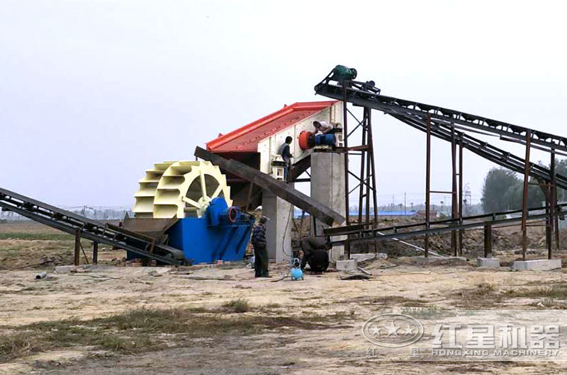 山東客戶洗砂機(jī)作業(yè)圖