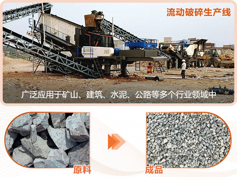 流動破碎生產線成品粒形好，用途廣