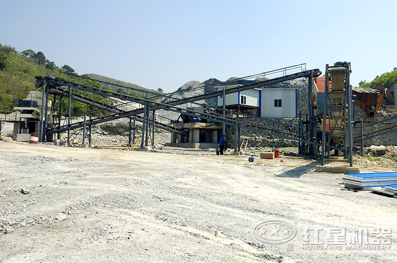 湖北廣水機制砂生產(chǎn)線全景圖，全套設(shè)備一覽無余